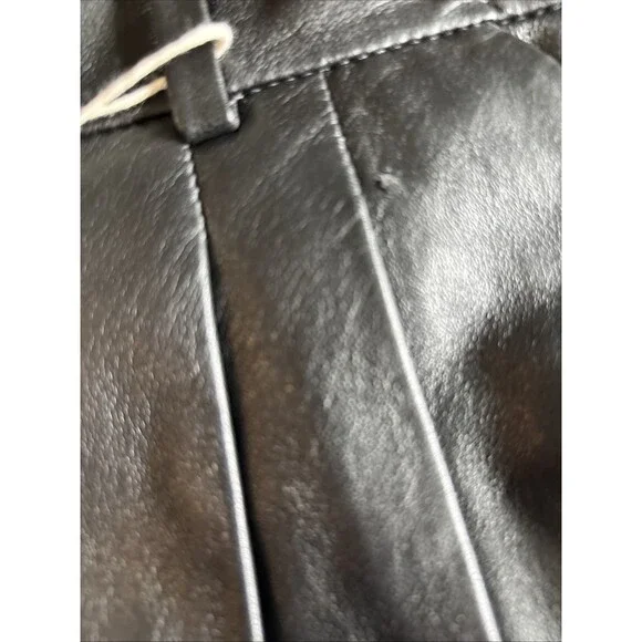 Walter Baker Luka Lamb Leather Black Wide Leg Slouchy Pants Size 4 NWT READ $750 - Picture 11 of 14